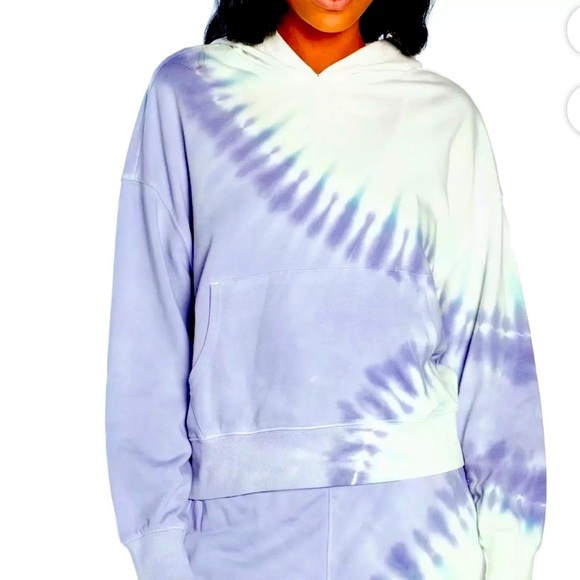Wildfox Tie Dye One of A Kind Relaxed Hoodie Mint Lilac Purple Hued French Terry - Picture 8 of 13